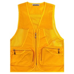 A large number of custom-made yellow vest coats Fashion design multi-pocket breathable vest coats vest coat center SKV036 A large number of custom-made yellow vest coats Fashion design multi-pocket breathable vest coats vest coat center SKV036